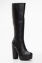 Women's Platform Above Knee Boots Black - 3