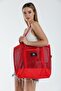 Unisex Red Chain Mesh Beach Bag