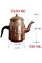 إبريق قهوة نحاسي مطرز بحجم كبير سعة 2.3 لتر - 3