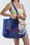 Unisex Blue Mesh Shopping Bag Beach Bag Picnic Bag
