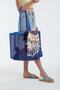 Unisex Blue Mesh Shopping Bag Beach Bag Picnic Bag - 3