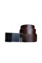 Brown Canvas Pants Belt with Genuine Leather Cover and Pin Buckle 4cm