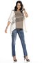 Women's Blue Side Back Sequin Embroidered Jeans - 7