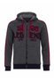 Men's Gray Striped Anthracite Winter Hooded Sweat - 11