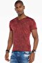 Men's Burgundy V-Neck Slim Fit T-Shirt - 3