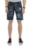 Men's Blue Alaca Blue Hidden Ripped Denim Capri Shorts - 3