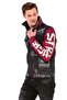 Men's Black Hand Painted Denim Jacket with Metal Detail - 2