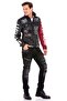 Men's Black Hand Painted Denim Jacket with Metal Detail - 6