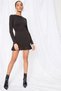 Flexible Diving Fabric Hemline Walloon Detailed Long Sleeve Black Mini Dress Black Long Sleeve Mini Dress - 2