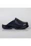 Women's Navy Blue Laminated Leather Orthopedic Nurse Slippers Hospital Slippers