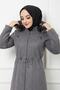 Below the Knee Long Plus Size Stamped Coat