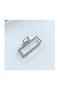 Silver Gray Small Metal Rectangle Blank Frame Latch Buckle Women's Children - 2