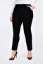 Women's Large Size Classic Pocket Fabric Trousers - Black - 2