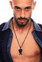 Men's Black Oxide Plated Angel Wing Symbol Pendant Necklace - 3