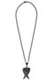 Men's Black Oxide Plated Angel Wing Symbol Pendant Necklace - 6