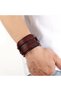 Men's Bracelet Genuine Leather Steel Brown Knitted Simple Modern Stylish Design - 3