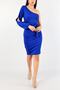 Women's Cobalt Blue One-Shoulder Low-cut and Belt Detailed Mini Dress Emr-115