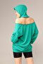 Green Zipper Detailed Hooded Sweatshirt - 6