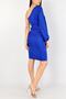 Women's Cobalt Blue One-Shoulder Low-cut and Belt Detailed Mini Dress Emr-115 - 3