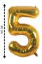 Foil Balloon Number 5 Helium Balloon 40 Cm Gold Color