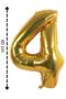 Foil Balloon 4 Number Helium Balloon 40 Cm Gold Color
