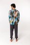 Multicolored Striped V-neck Cotton Large Size Pajamas Set - 5