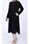 Ece Ribbed Camisole Large Size Black Tunic - 2