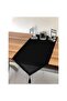 American Service, Silvery Linen Runner Black Color