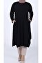 Ece Ribbed Camisole Large Size Black Tunic
