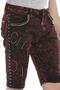 Men's Burgundy Alaca Burgundy Shiny Metallic Denim Shorts - 5