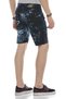 Men's Blue Alaca Blue Hidden Ripped Denim Capri Shorts - 2