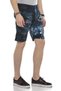 Men's Blue Alaca Blue Hidden Ripped Denim Capri Shorts - 4