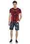 Men's Blue Alaca Blue Hidden Ripped Denim Capri Shorts - 7