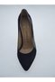 Women's Genuine Leather Suede Black Stiletto Shoes - 3