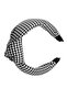Hahai Women's Wide Band Black & White Color Gingham Knotted Crown - 4