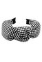 Hahai Women's Wide Band Black & White Color Gingham Knotted Crown - 5