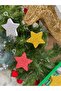 New Year Christmas Gift Star 12 Pieces Glitter Pine Tree Ornament Styrofoam Set Boxed Gold Silver Red - 2