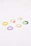 6-Piece Enamel Stone Resin Combination Ring Set 0922