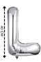 Foil Balloon Letter L Helium Balloon 40 Cm Silver Color