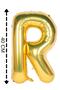 Foil Balloon Letter R Helium Balloon 40 Cm Gold Color