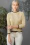 Women's Beige Crew Neck Sleeve and Hem Line Detailed Hair Knitted Mercerized Sweater M10010800KZ99066 - 2