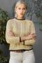 Women's Beige Crew Neck Sleeve and Hem Line Detailed Hair Knitted Mercerized Sweater M10010800KZ99066 - 3