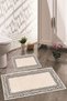 Non-Slip Base Washable Set of 2 Bathroom Rug Bath Mat Toilet Bowl Set