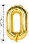 Foil Balloon Letter O Helium Balloon 40 Cm Gold Color
