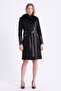 Leather Garnished Cashmere Coat with Black Mink Accessories
