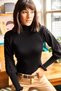 Women's Black Sleeve Detailed Stand Collar Ribbed Knitwear Sweater KZK-19000383 - 2