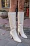 Scarlet Women's Beige Leather Boots - 4