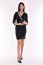 Women's Black Double Breasted Collar Sleeve and Collar Detailed Mini Dress