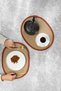 2 Pieces 30x40cm Oval Cinnamon Striped American Service Wicker Jute Braid Charger Presentation Set - 2
