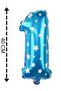Foil Balloon 1 Number Helium Balloon 40 cm Blue Color